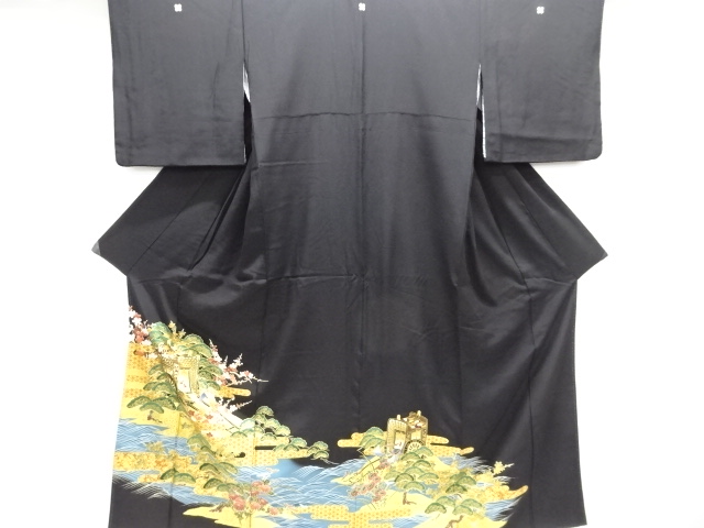JAPANESE KIMONO / TOMESODE / PINE & CARRIAGE